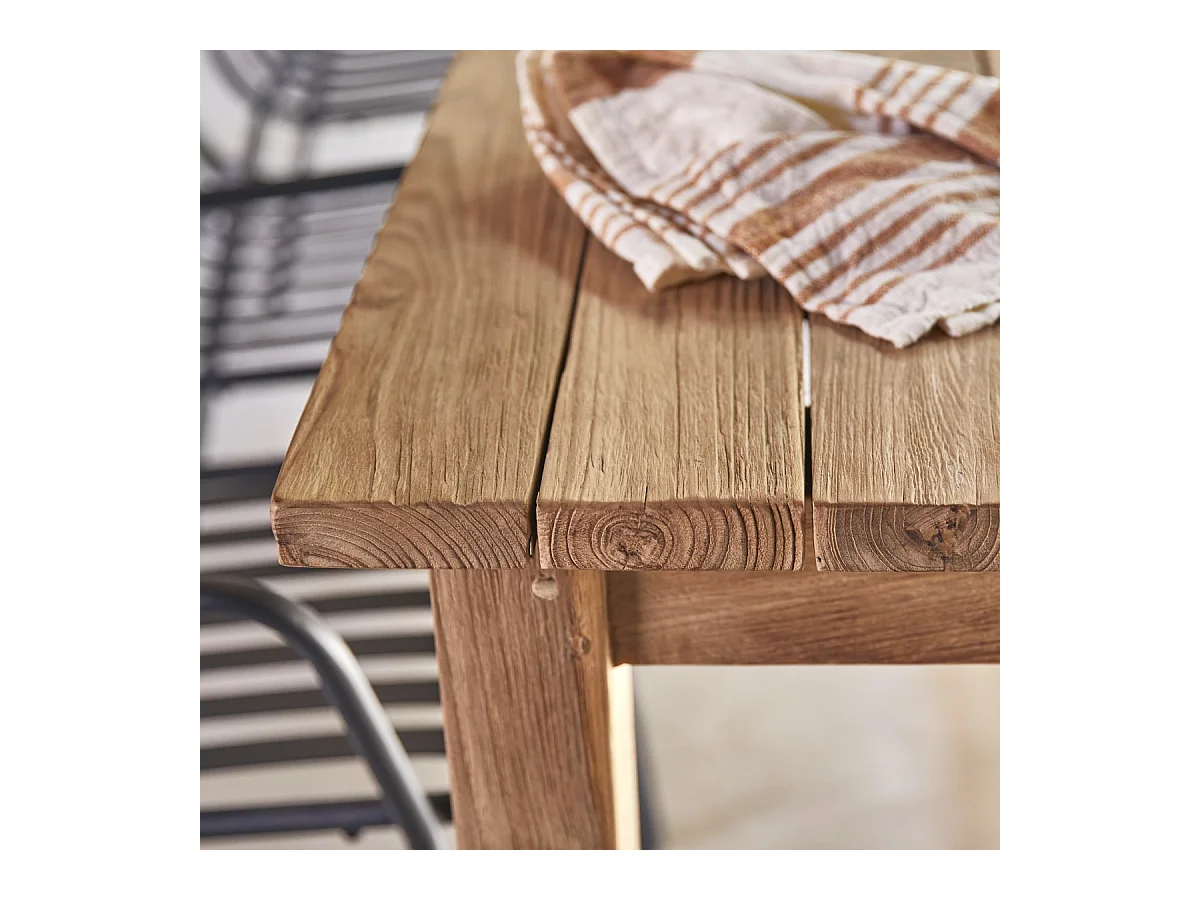 Gartentisch Teresa aus massivem, recyceltem Teakholz 200 cm