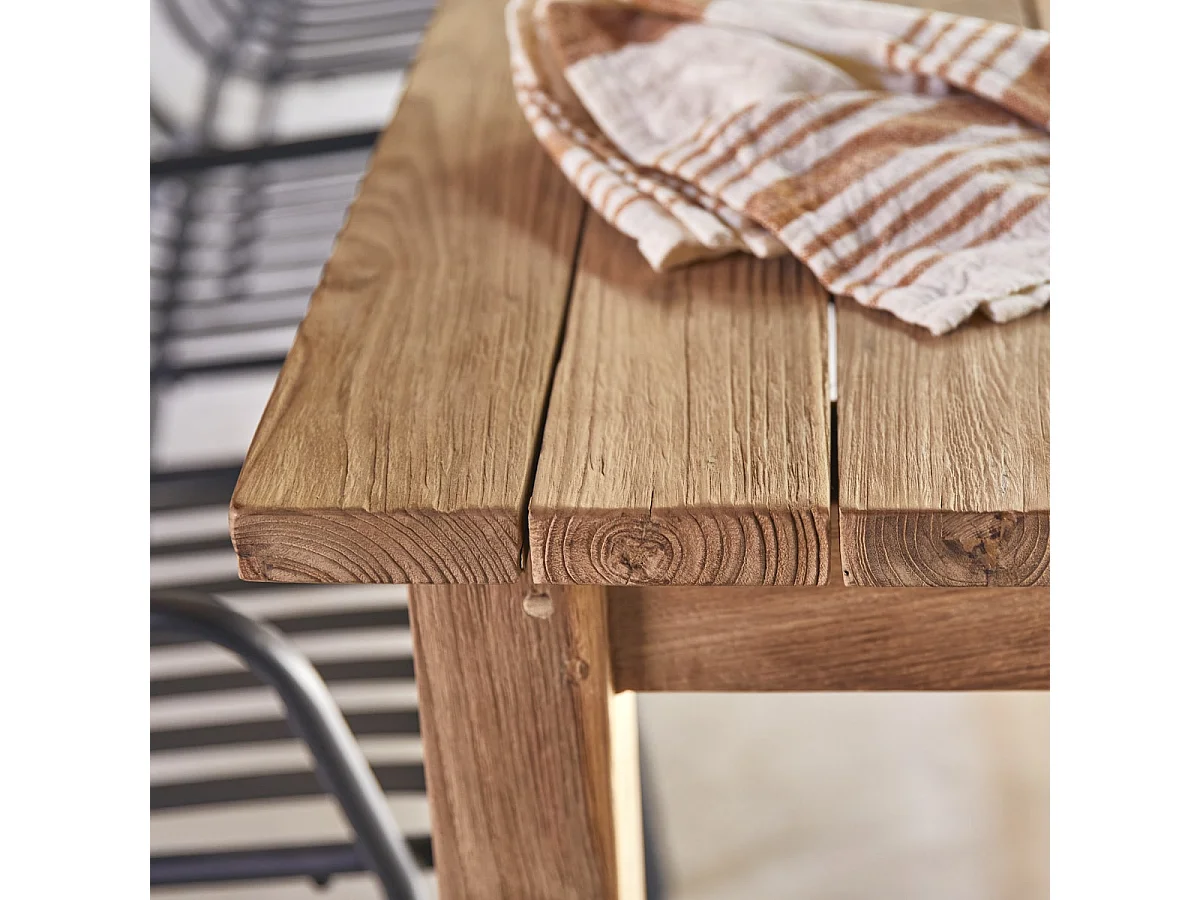 Gartentisch Teresa aus massivem, recyceltem Teakholz 200 cm
