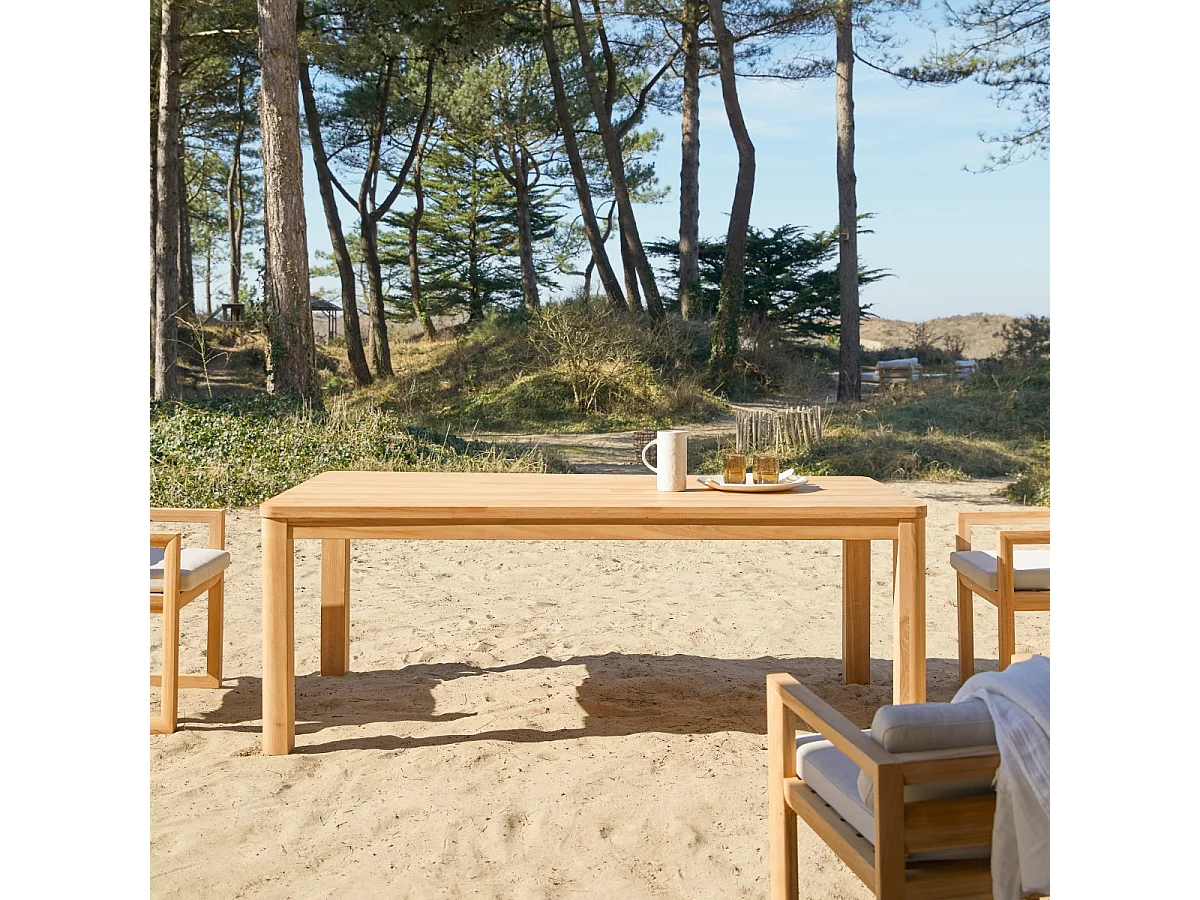 Tavolo da giardino in legno di teak massello 205 Leon