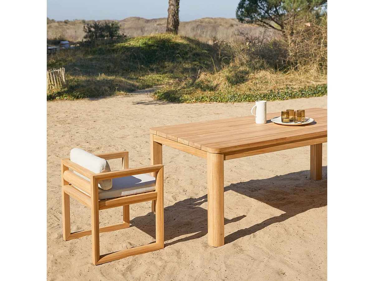 Tavolo da giardino in legno di teak massello 205 Leon