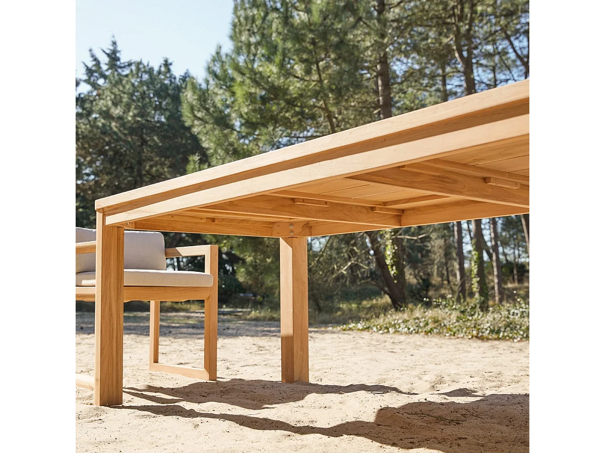Tavolo da giardino in legno di teak massello 205 Leon