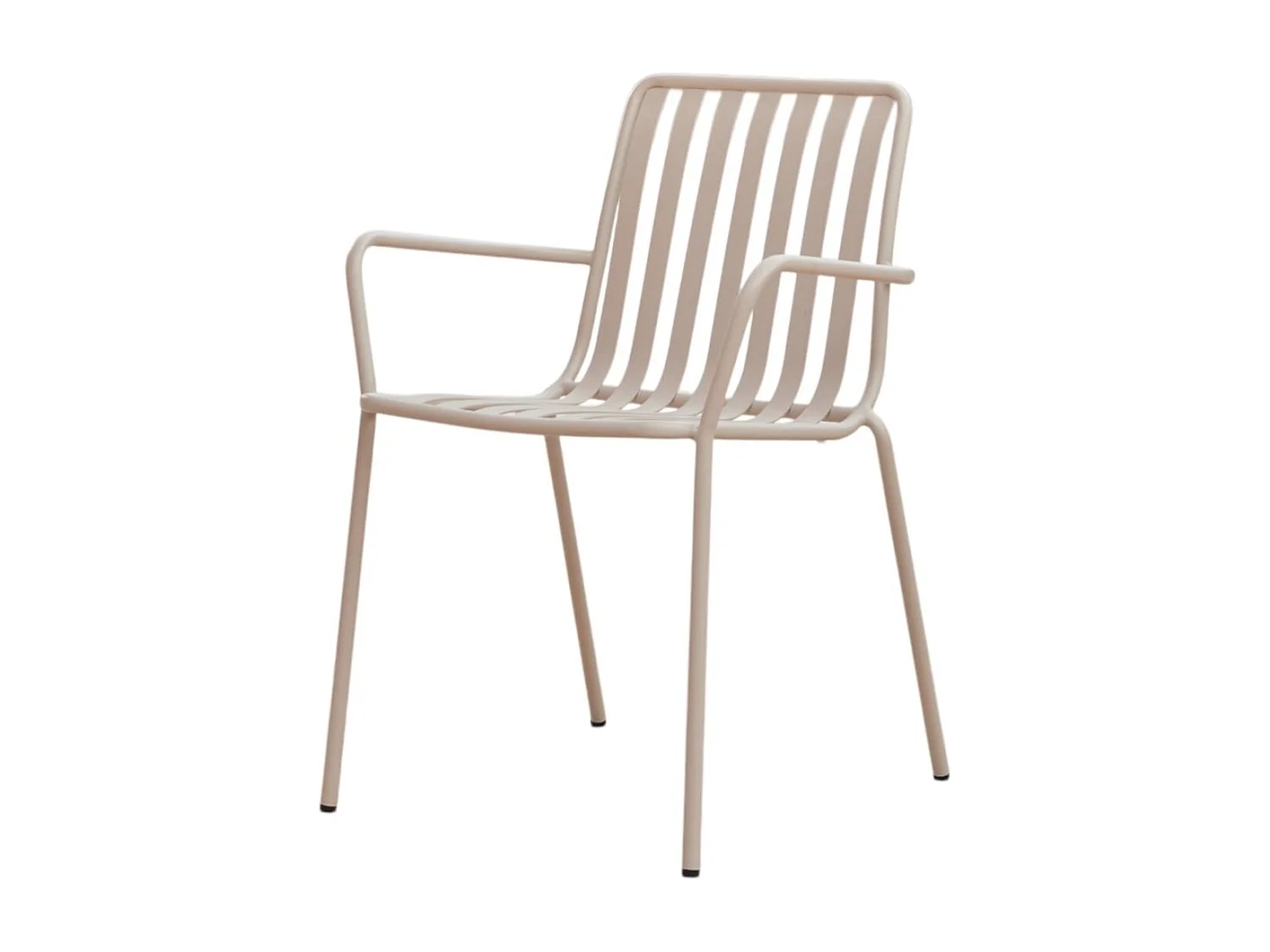 Sedia con braccioli da esterno in metallo verniciato Gaby cream