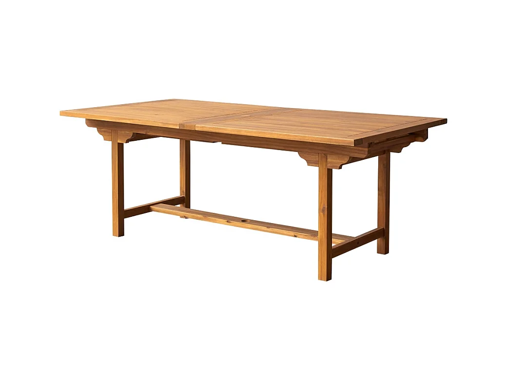 Table d'extérieur extensible rectangulaire en bois d'acacia 12 pers 200 Capri