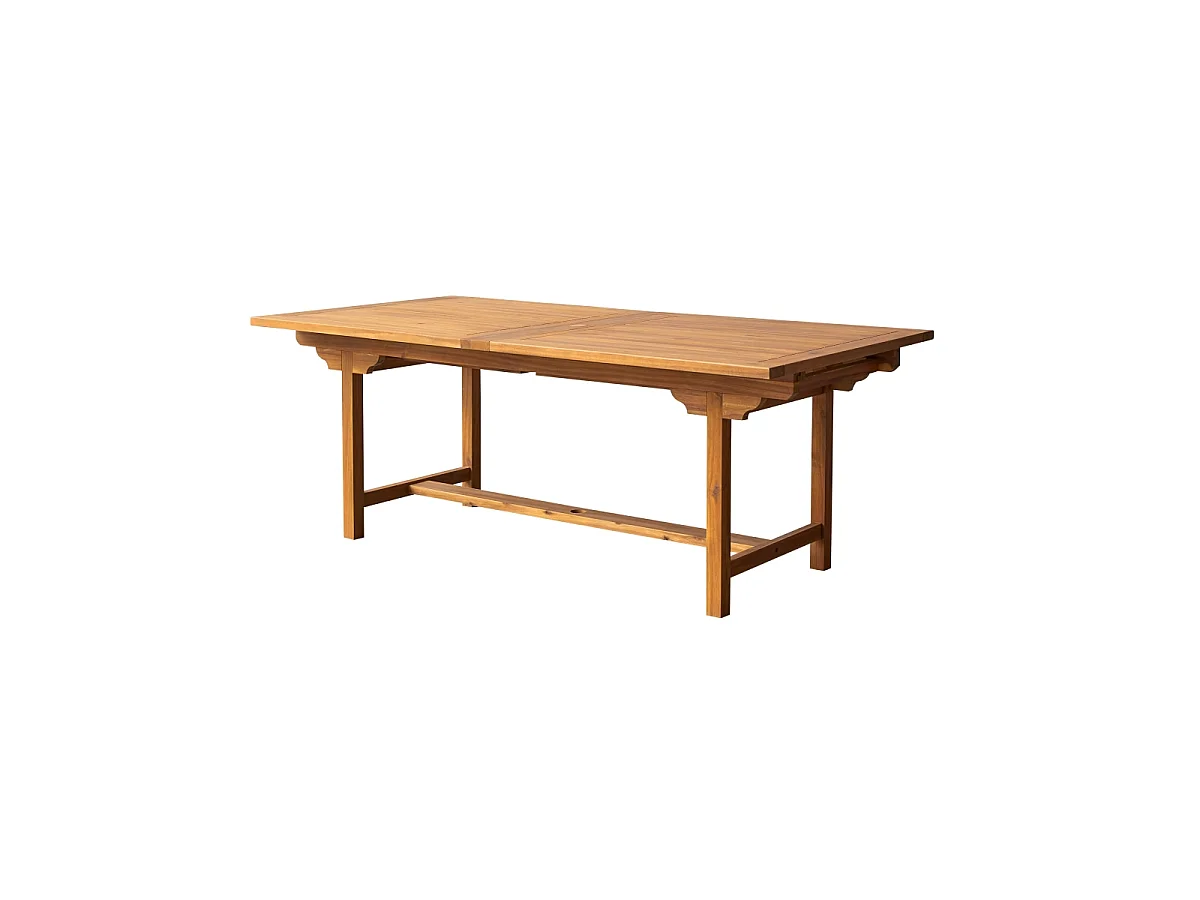 Capri - Rectangular solid acacia extending garden table