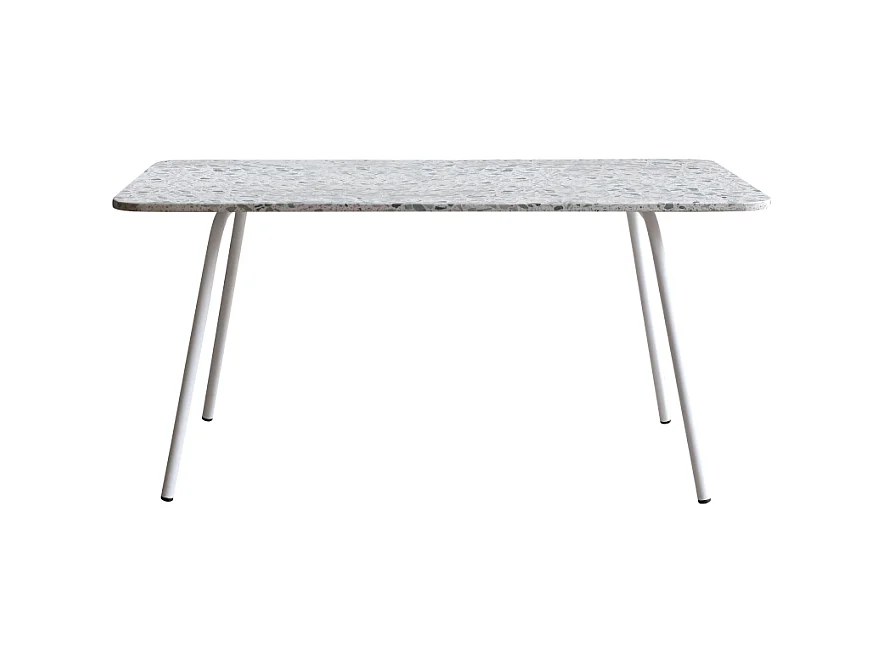 Rechteckiger Gartentisch aus Premium-Terrazzo und Metall 160 cm Elio green