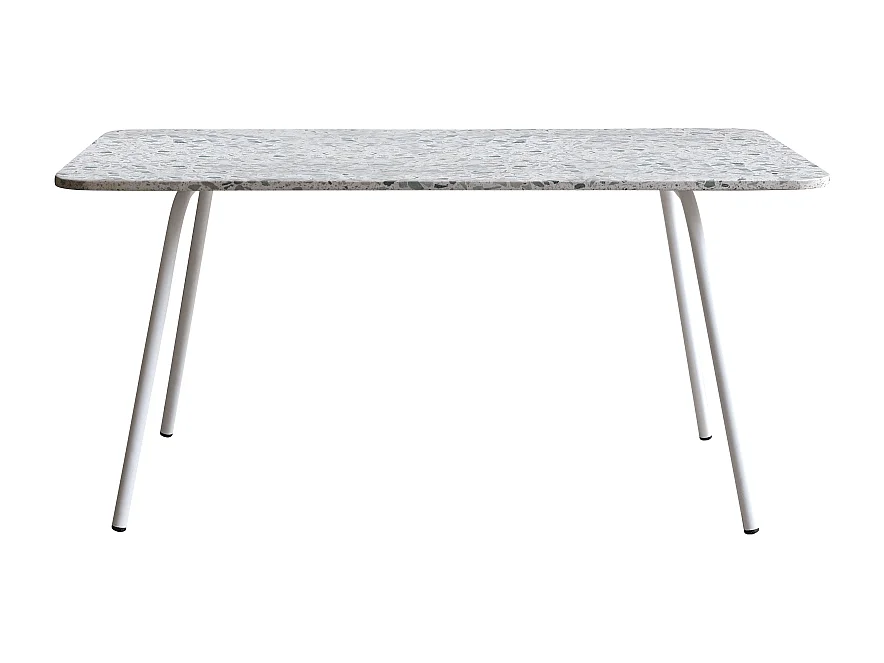 Rechteckiger Gartentisch aus Premium-Terrazzo und Metall 160 cm Elio green