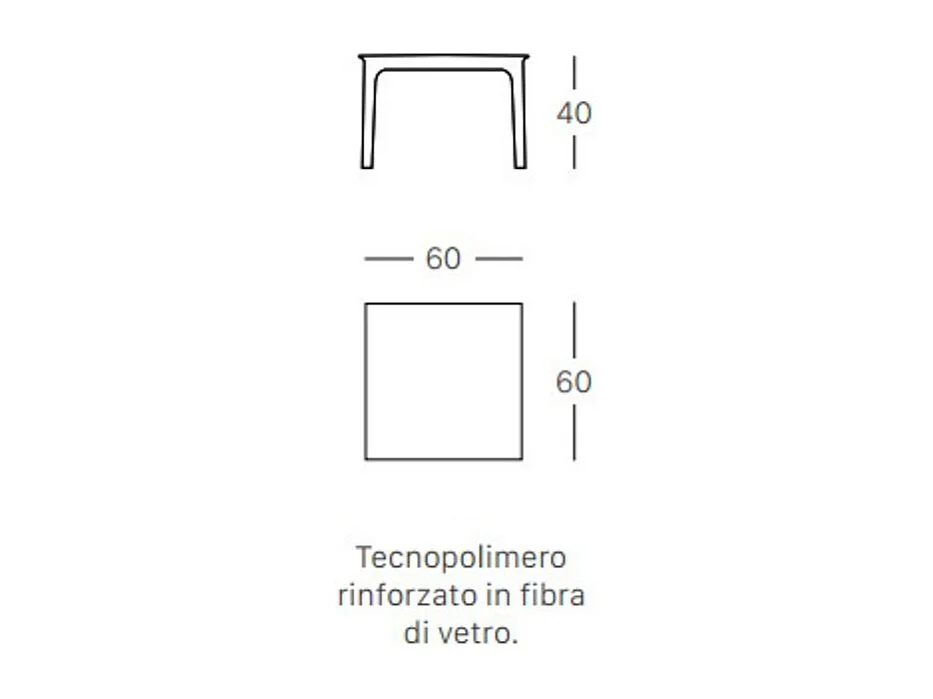 Table d'appoint d'extérieur - 60x60 - ARGO