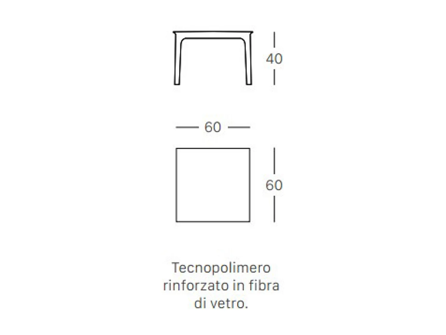 Table d'appoint d'extérieur - 60x60 - ARGO