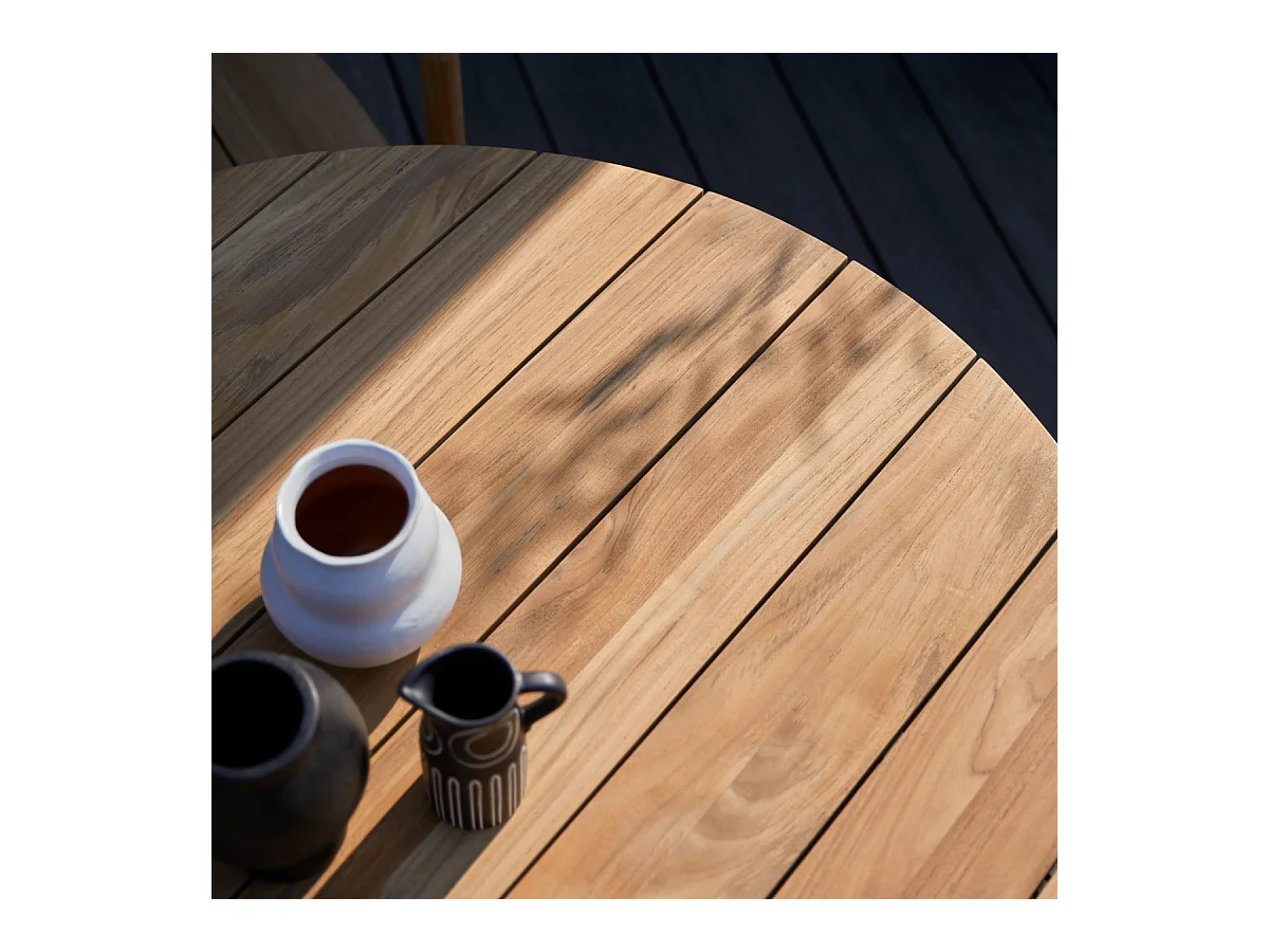 Runder Gartentisch Paloma aus massivem Teakholz 6 Pers.