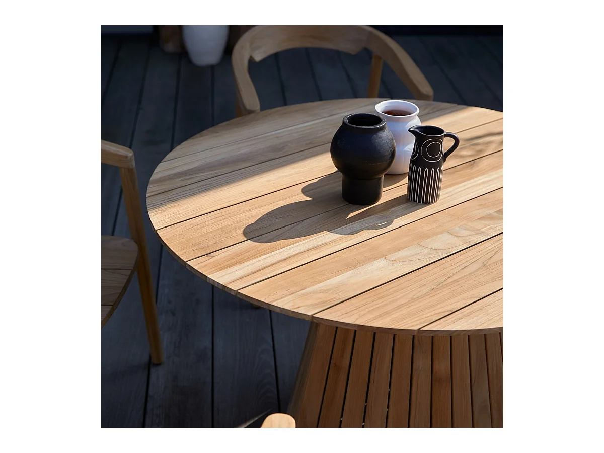 Runder Gartentisch Paloma aus massivem Teakholz 6 Pers.