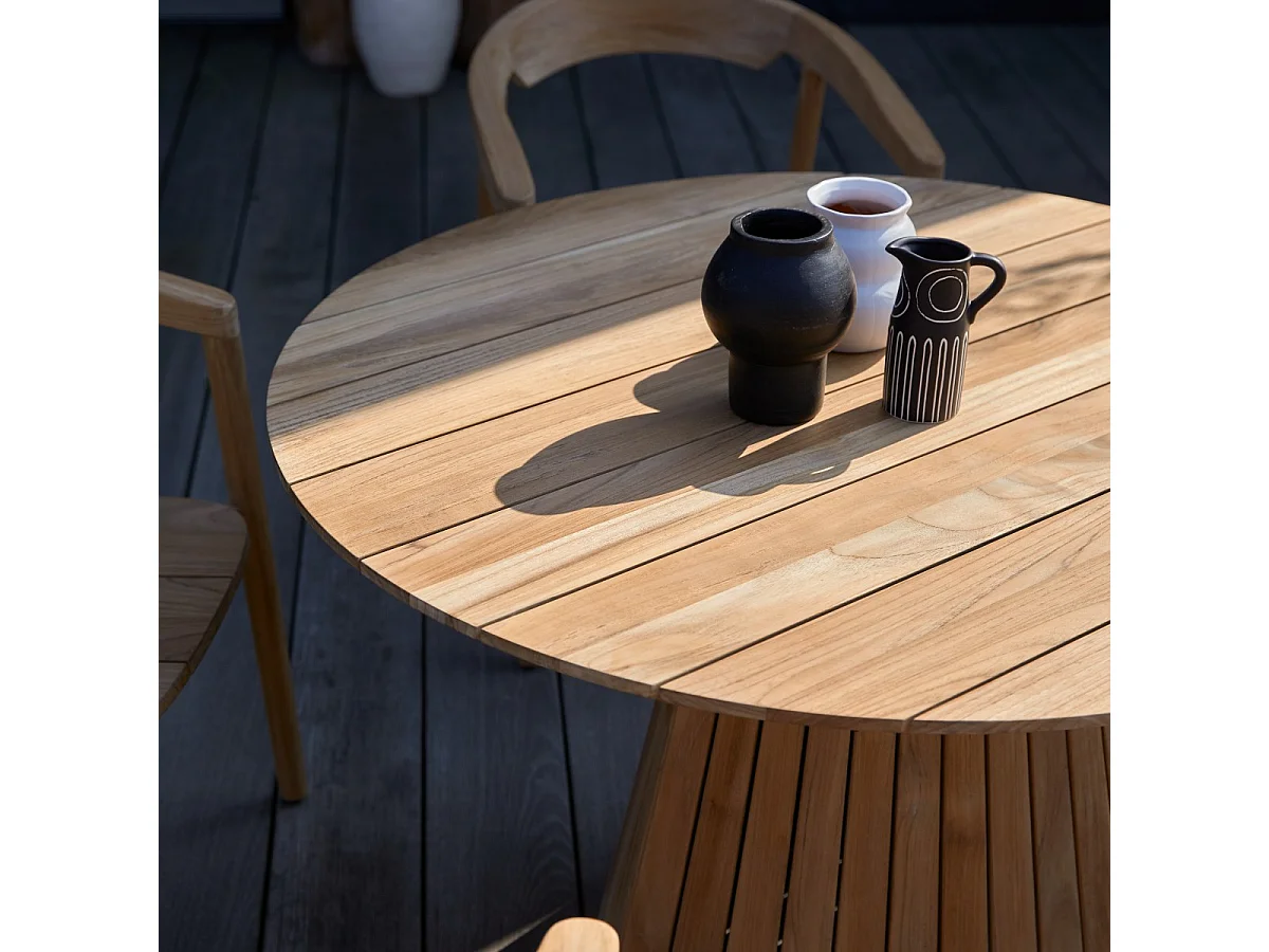 Runder Gartentisch Paloma aus massivem Teakholz 6 Pers.