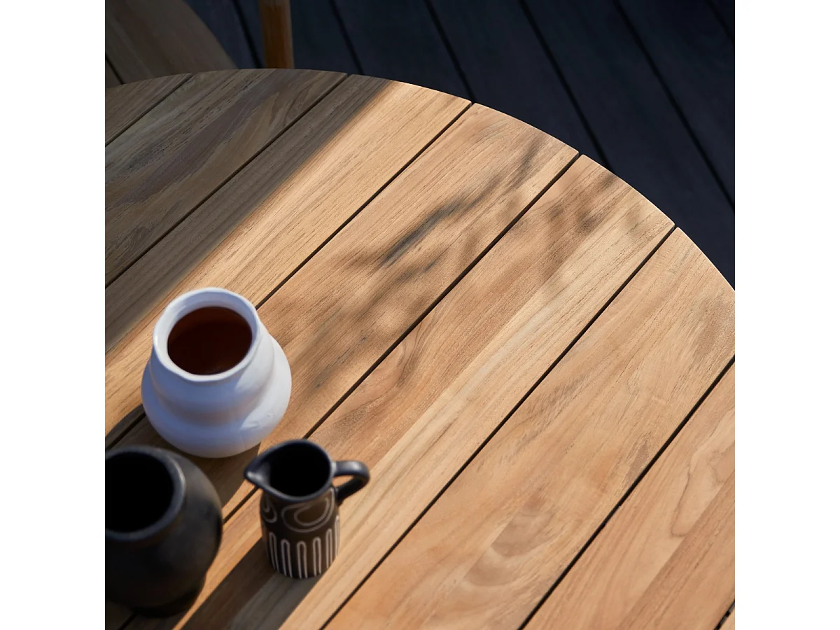 Table de jardin ronde en teck massif Paloma 6 pers.