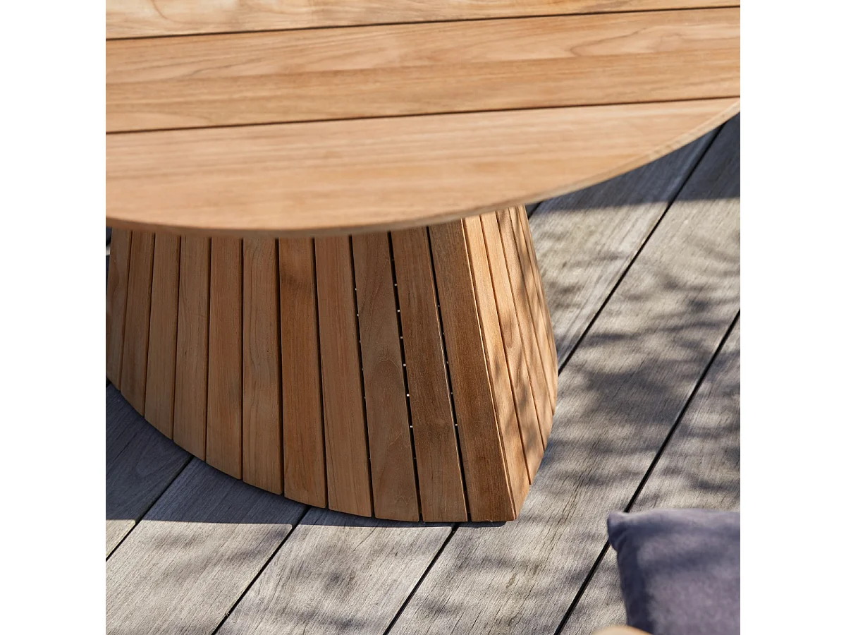 Table de jardin ronde en teck massif Paloma 6 pers.