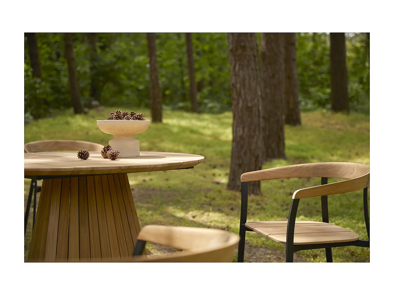 Table de jardin ronde en teck massif Paloma 6 pers.
