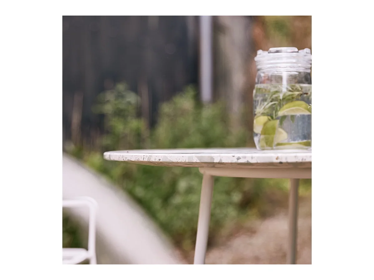 Runder Gartentisch Premium-Terrazzo und Metall 90 Elio grün