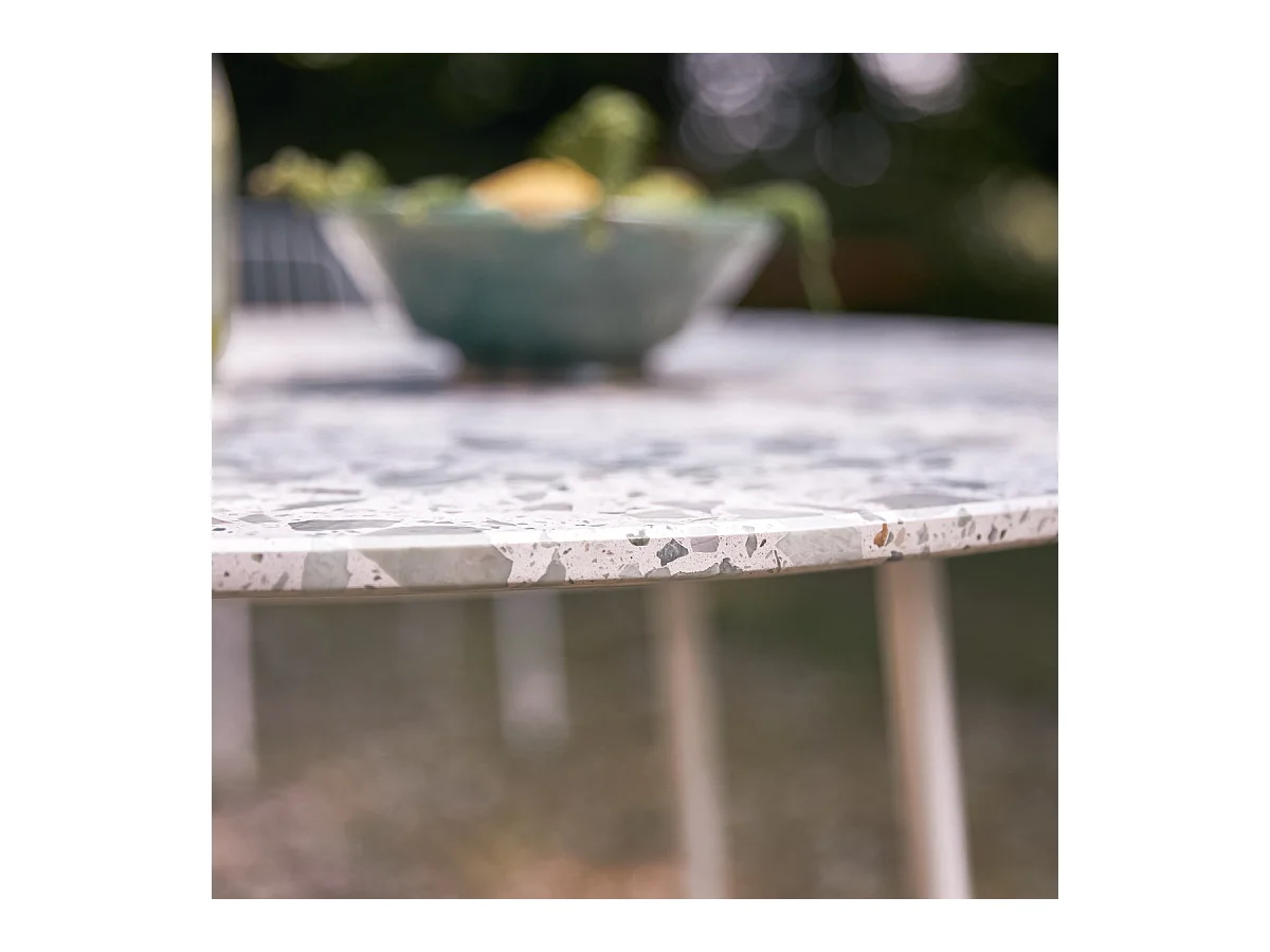 Runder Gartentisch Premium-Terrazzo und Metall 90 Elio grün