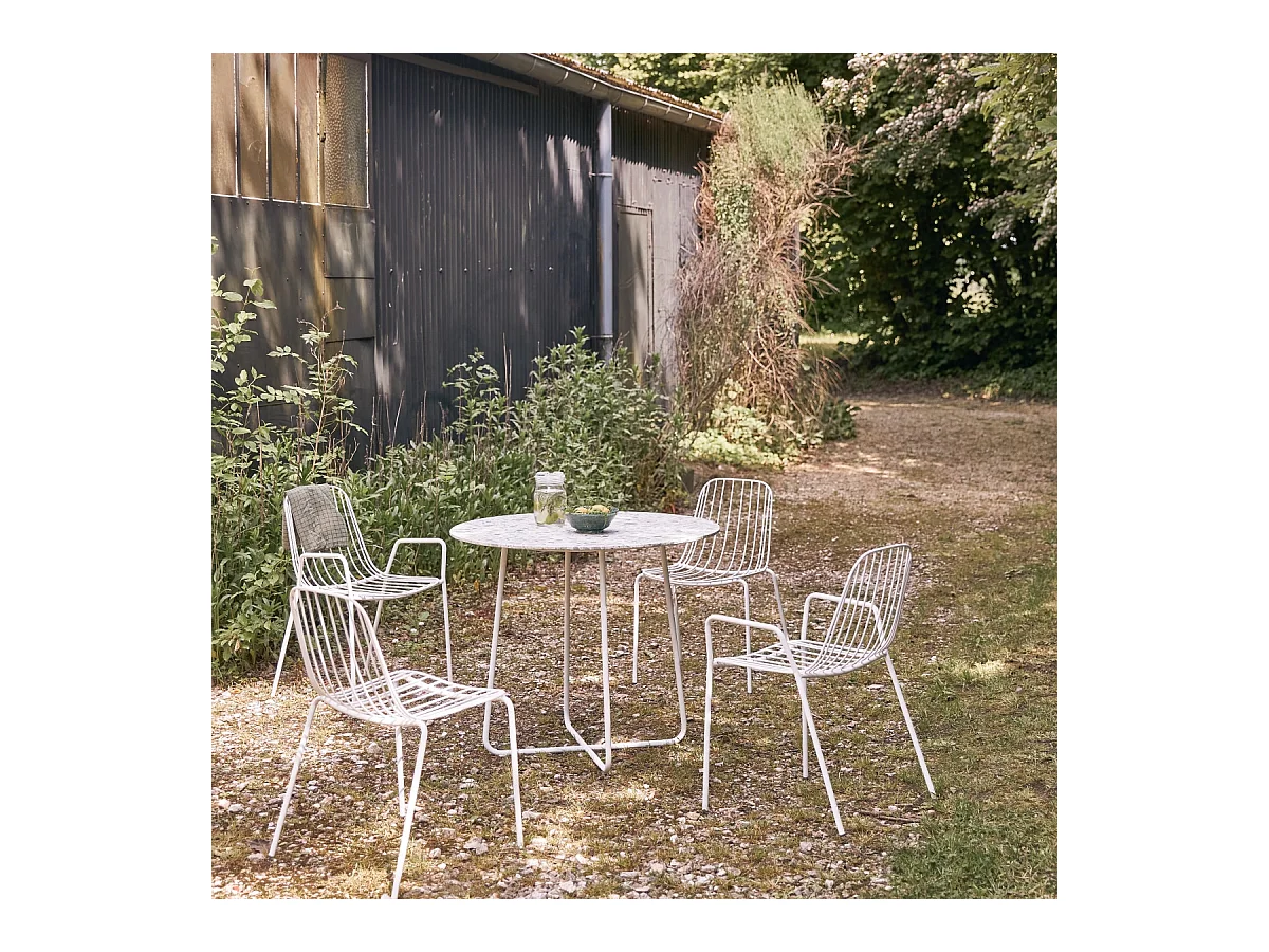 Tavolo rotondo da giardino terrazzo premium e metallo 90 Elio green