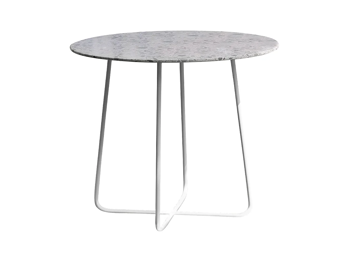 Elio - Premium green terrazzo and metal round outdoor table, seats 4