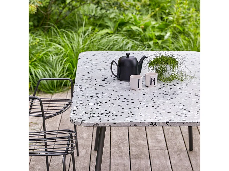 Tavolo rettangolare da giardino terrazzo premium e metallo 160 Elio grey
