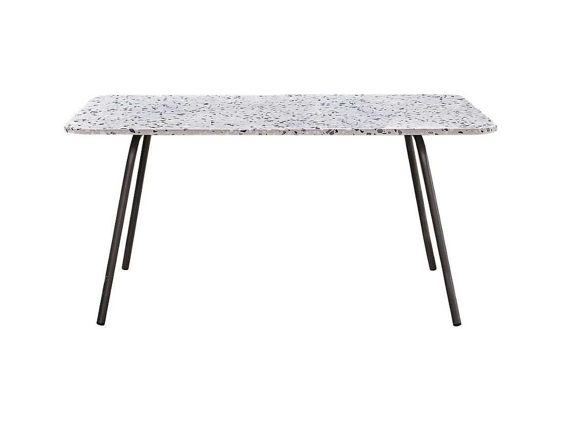 Rechteckiger Gartentisch Premium-Terrazzo und Metall 160 Elio grau