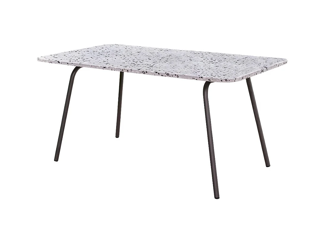 Rechteckiger Gartentisch Premium-Terrazzo und Metall 160 Elio grau
