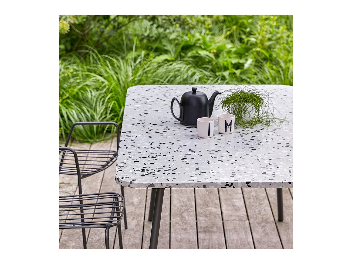 Tavolo rettangolare da giardino terrazzo premium e metallo 160 Elio grey