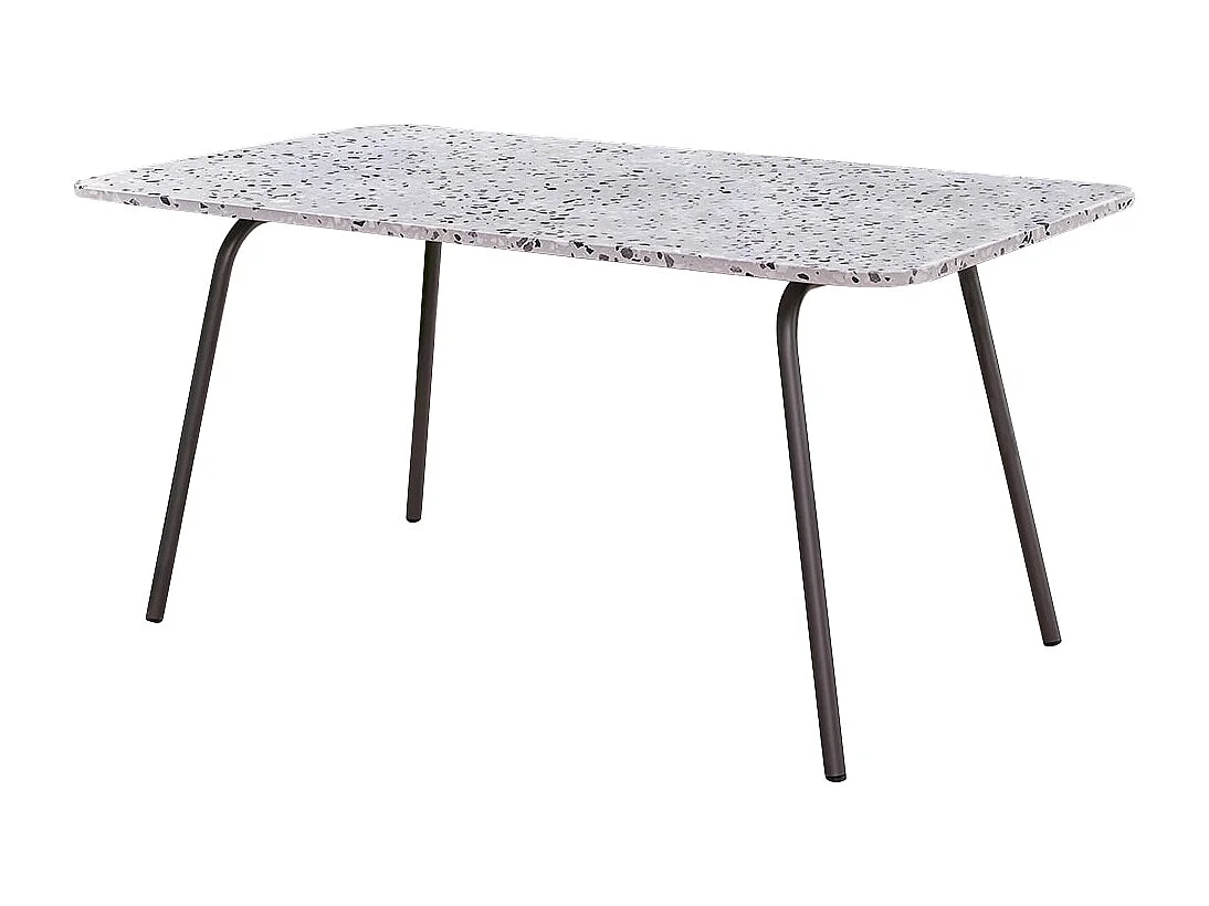 Rechteckiger Gartentisch Premium-Terrazzo und Metall 160 Elio grau