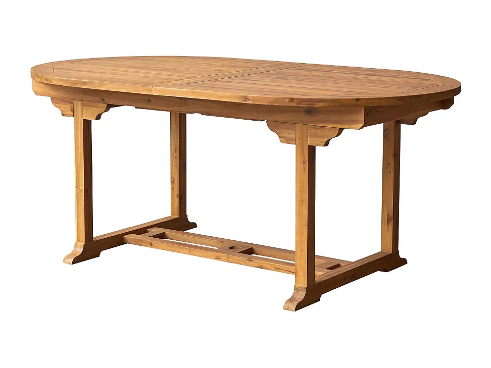 Table d'extérieur extensible ovale en bois d'acacia 7-9 pers 180 Capri