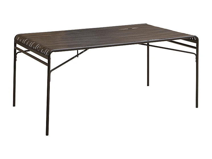 Rechteckiger Gartentisch Gaby Black aus Metall, 172