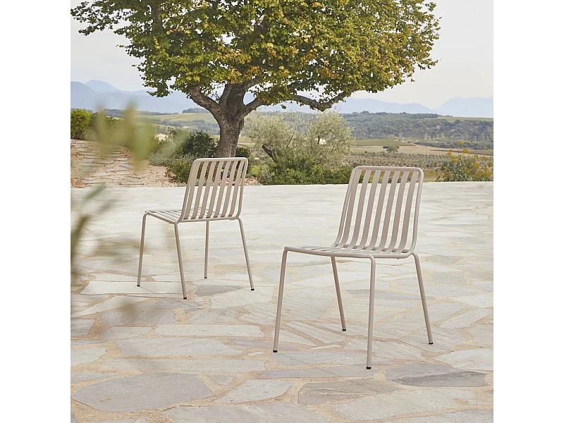 Sedia da giardino in metallo verniciato Gaby cream