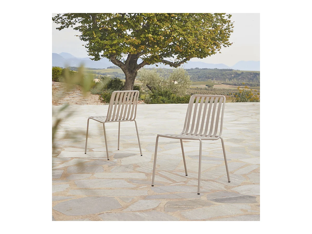 Chaise de jardin en métal peint Gaby cream