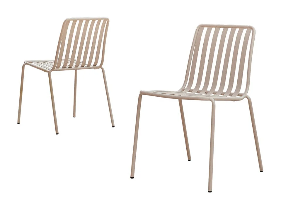 Chaise de jardin en métal peint Gaby cream