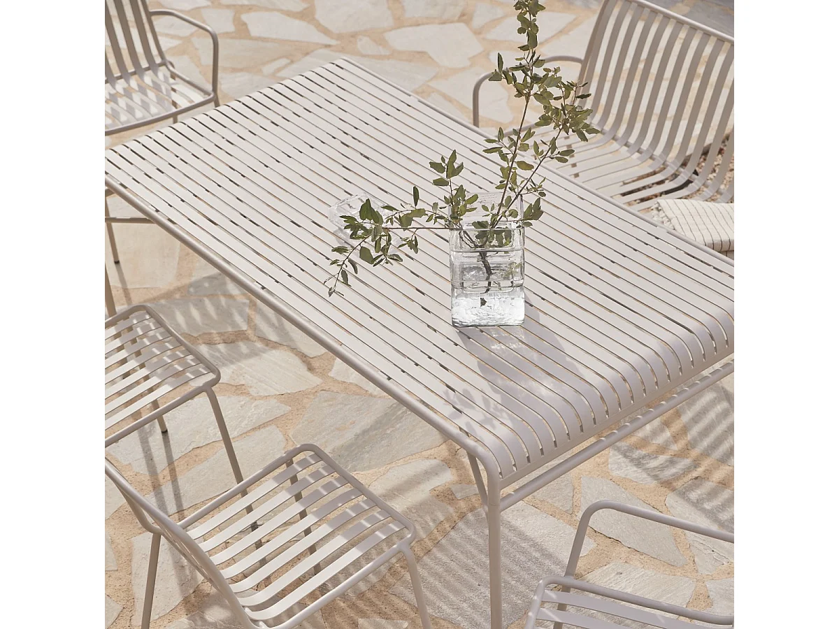 Chaise de jardin en métal peint Gaby cream