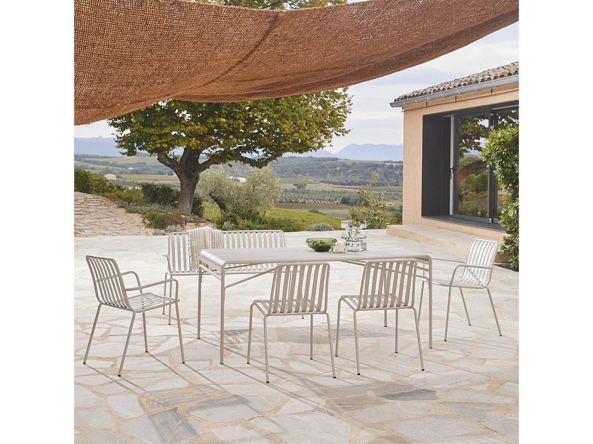 Chaise de jardin en métal peint Gaby cream