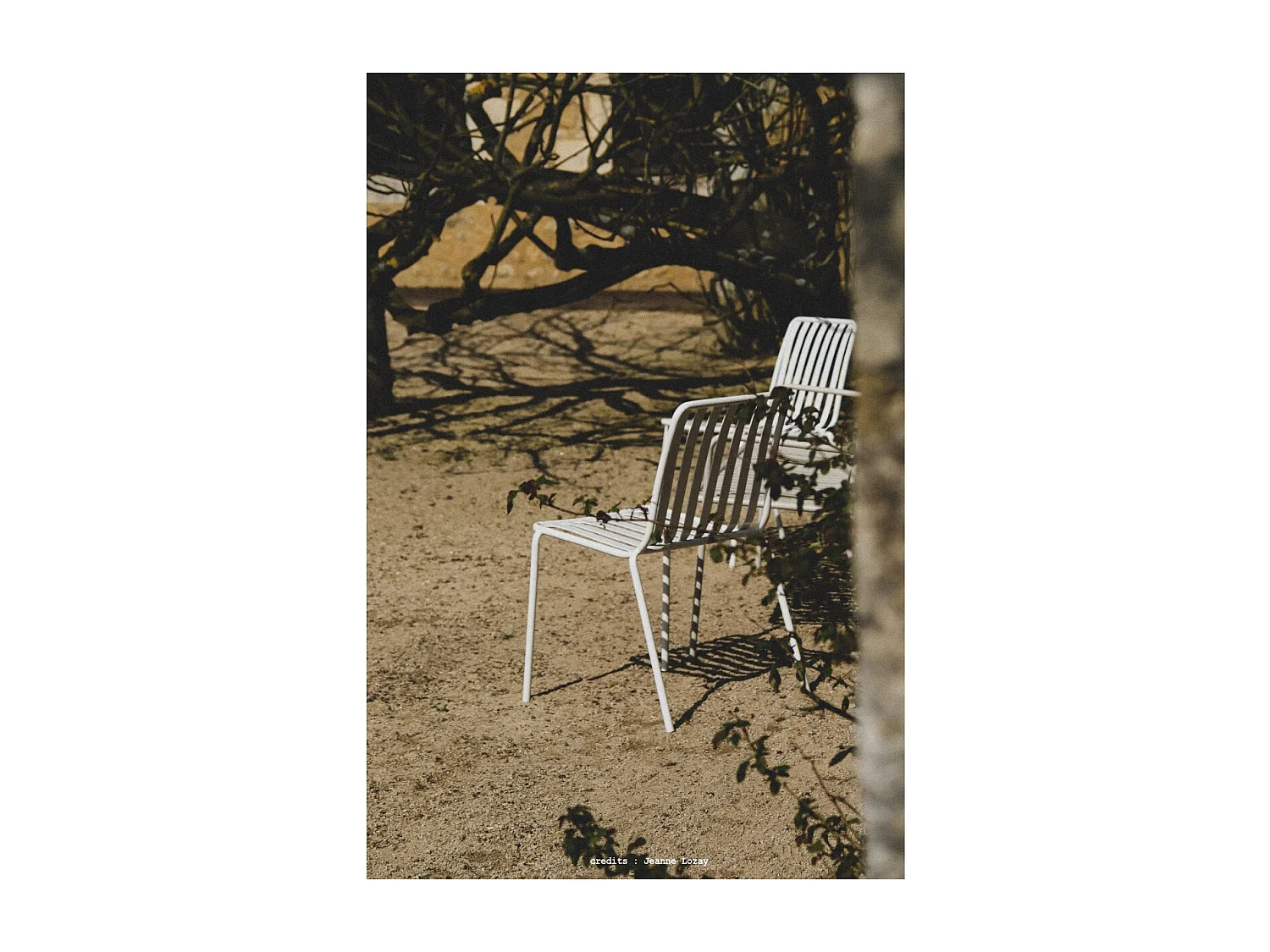 Chaise de jardin en métal peint Gaby cream