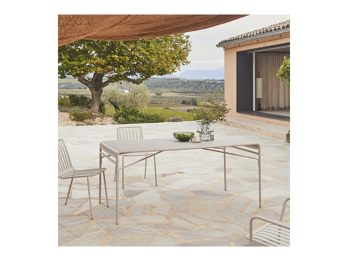 Tavolo da giardino rettangolare in metallo 172 Gaby cream
