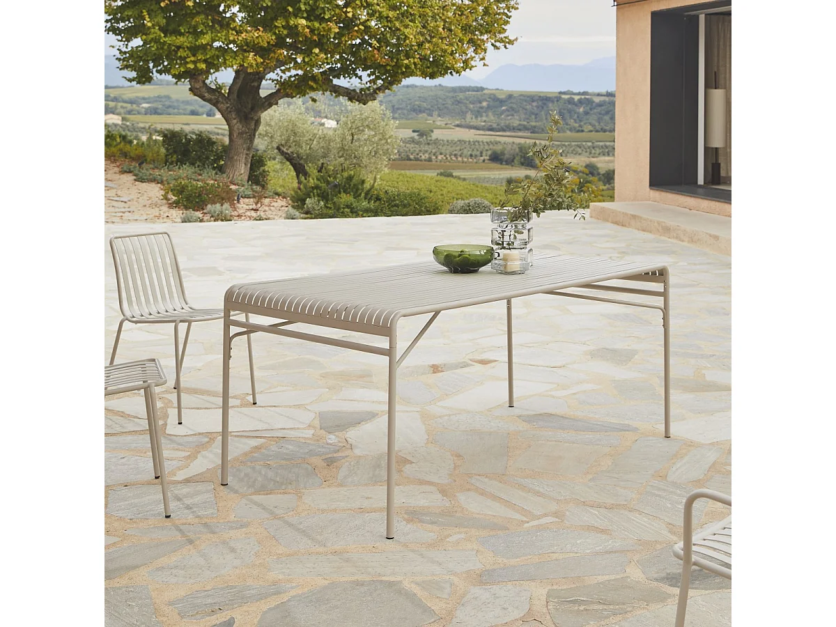 Tavolo da giardino rettangolare in metallo 172 Gaby cream