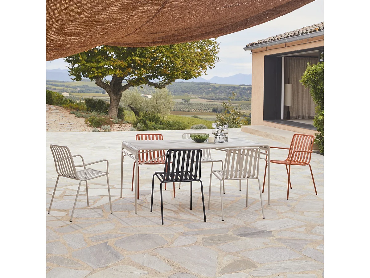 Tavolo da giardino rettangolare in metallo 172 Gaby cream