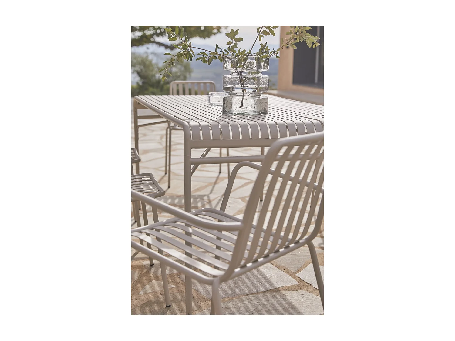 Tavolo da giardino rettangolare in metallo 172 Gaby cream