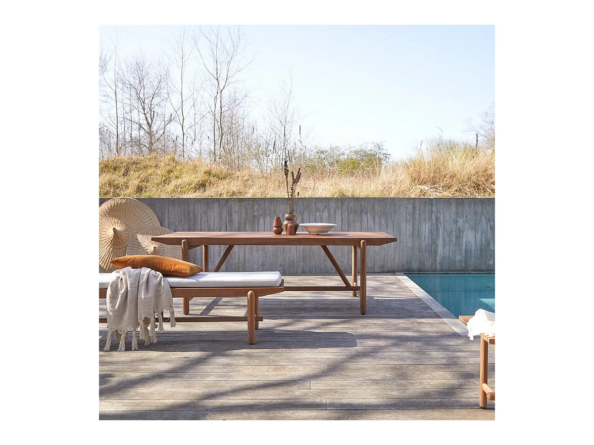 Table de jardin en bois de teck massif Fado 6/8 pers.