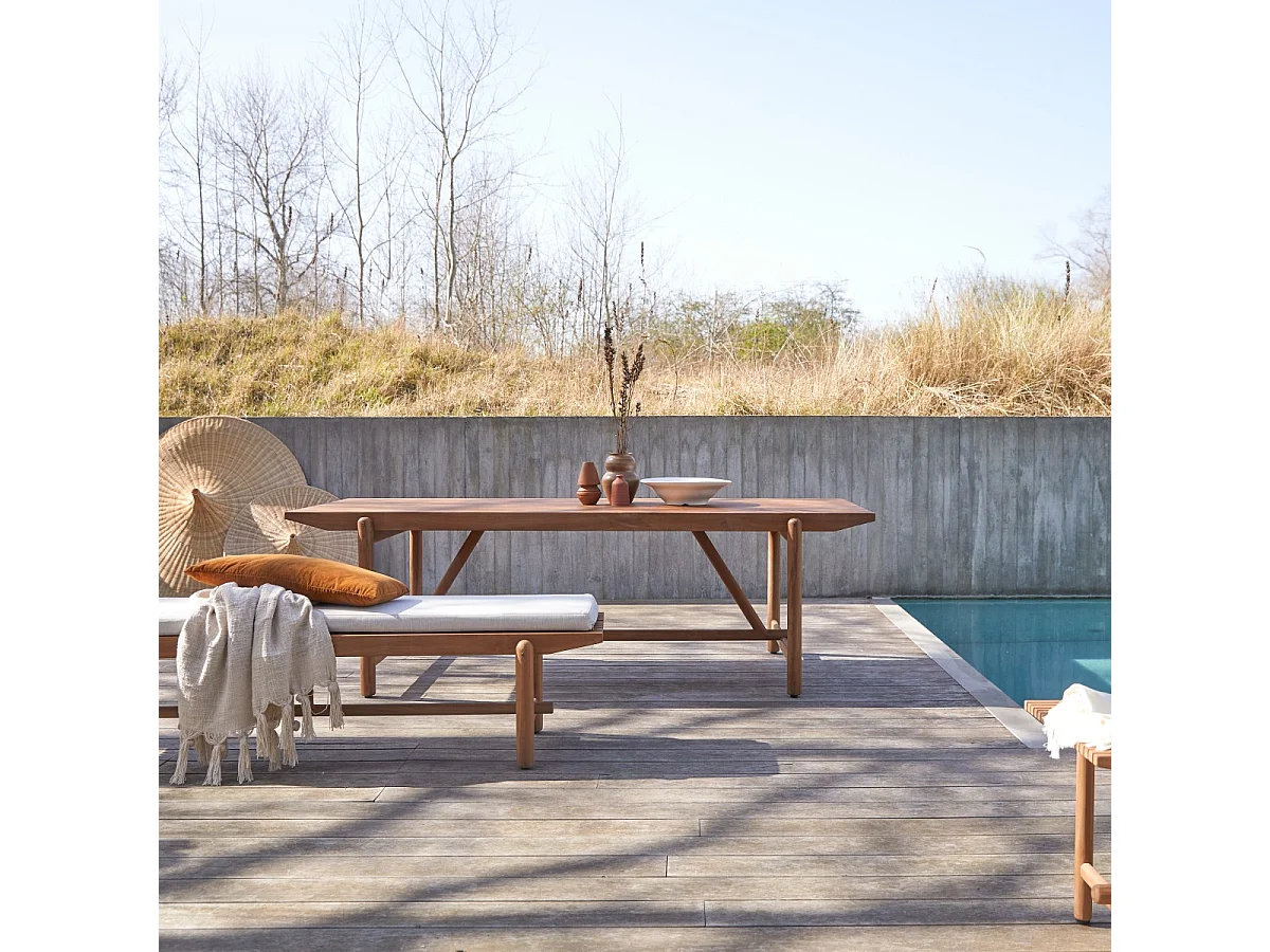 Table de jardin en bois de teck massif Fado 6/8 pers.