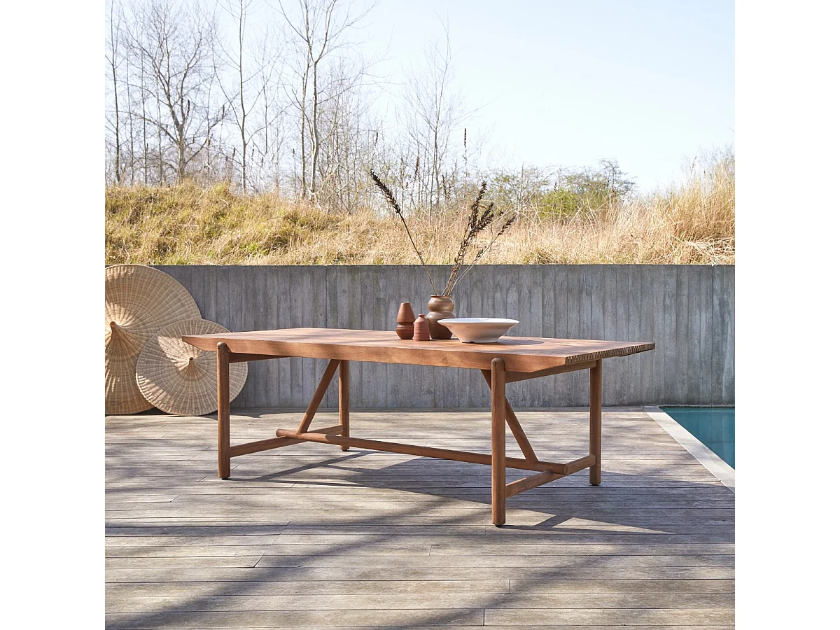 Table de jardin en bois de teck massif Fado 6/8 pers.