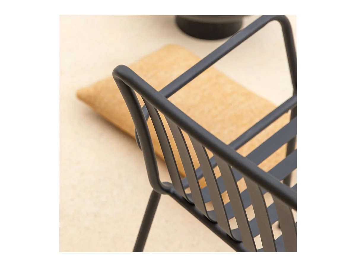 Poltrona da giardino in metallo verniciato Gaby black