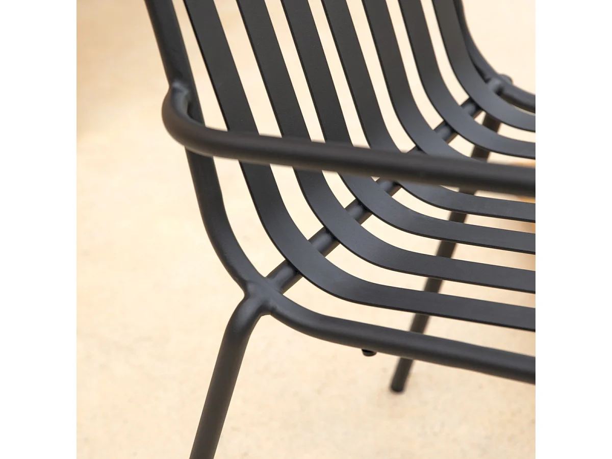 Poltrona da giardino in metallo verniciato Gaby black