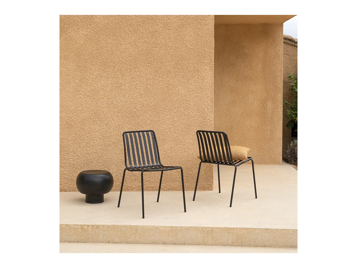 Sedia da esterno in metallo verniciato Gaby black