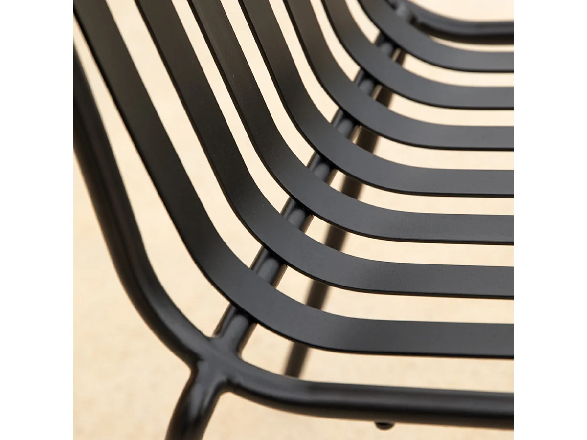 Gartenstuhl Gaby aus lackiertem Metall, black