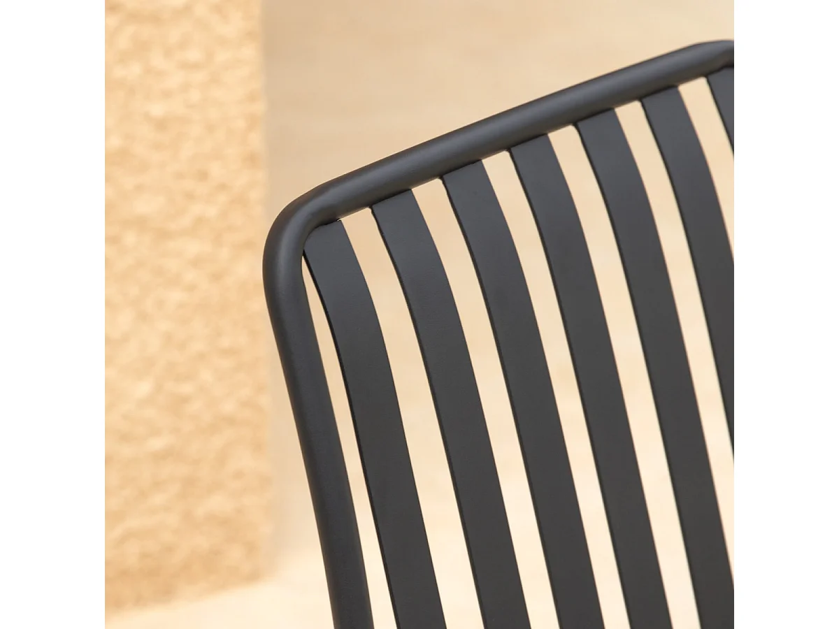 Gartenstuhl Gaby aus lackiertem Metall, black