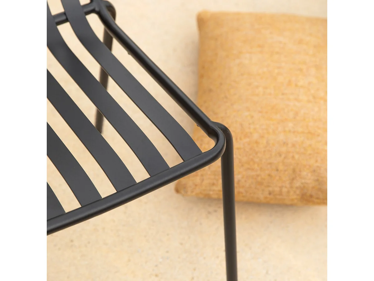 Gartenstuhl Gaby aus lackiertem Metall, black