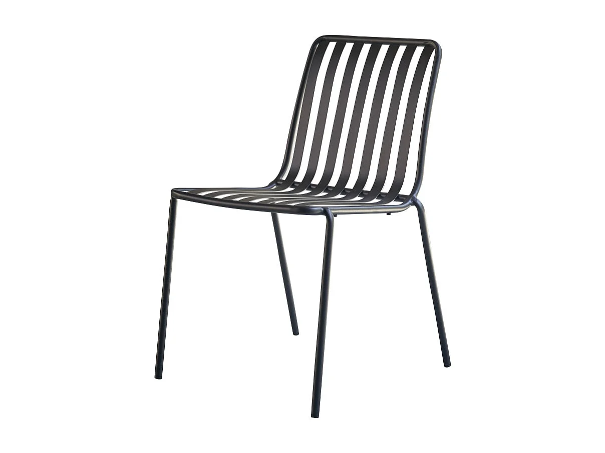 Gartenstuhl Gaby aus lackiertem Metall, black