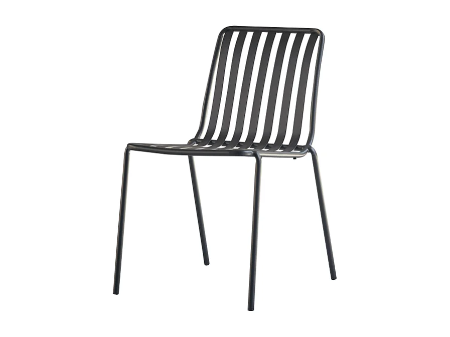 Chaise d'extérieur en métal peint Gaby black